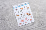 Foxy 4 seasons, Spring decorative planner stickers