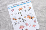 Foxy 4 seasons, Spring decorative planner stickers