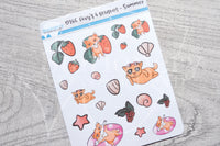Foxy 4 seasons, Summer decorative planner stickers
