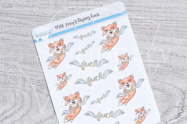 Foxy's flying fuck decorative planner stickers