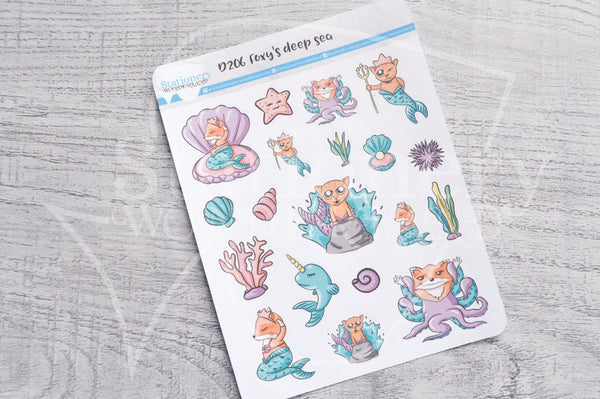 Foxy's deep sea decorative planner stickers