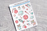 To the moon and back Foxy decorative planner stickers
