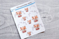 Foxy's feelings, anxiety decorative planner stickers