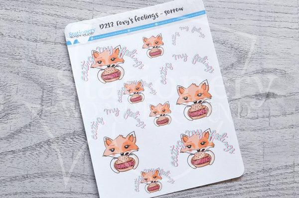 Foxy's feelings, sorrow decorative planner stickers