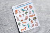 Woodland Foxy critters decorative planner stickers