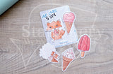 Salty Foxy die cuts - Foxy gets en ice cream embellishments
