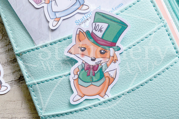 Foxy in Wonderland decorative planner stickers - Alice, Mad Hatter, Qu –  Stationery Wonderland