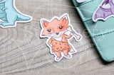 Cavefox Foxy die cuts - Dinosaur Foxy embellishments