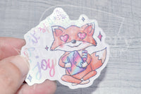 Does it spark joy Foxy holographic sticker die cut - Foxy's Sassy End of the Year
