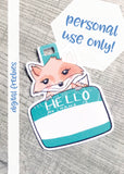 Foxy name tag
