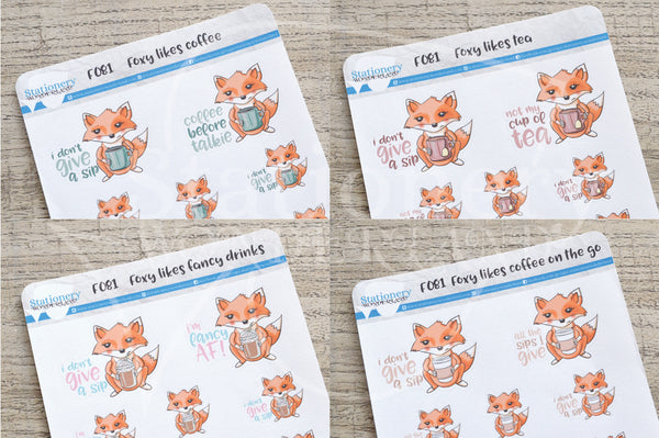 Foxy in Wonderland decorative planner stickers - Alice, Mad Hatter