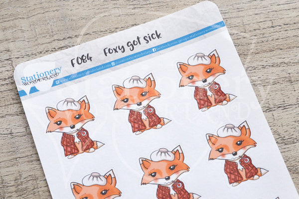Foxy got sick functional planner stickers