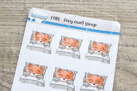 Foxy can't sleep functional planner stickers