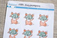 Foxy pampers, facemask functional planner stickers