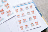 Foxy's summer, vacation functional planner stickers