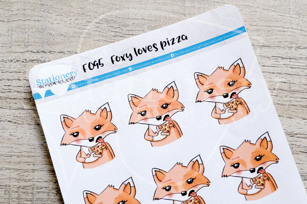 Foxy loves pizza functional planner stickers