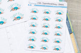 Supertired Foxy functional planner stickers