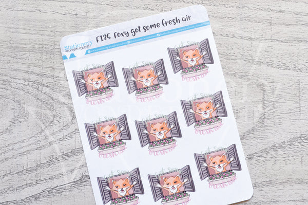 Foxy got some fresh air functional planner stickers