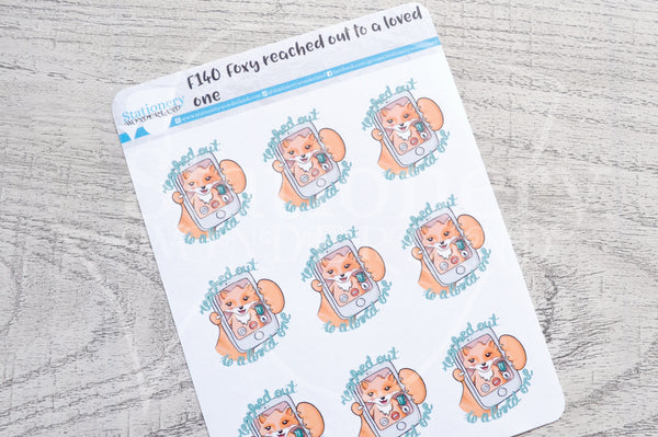 Foxy reached out to a loved one functional planner stickers