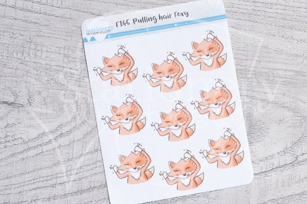 Pulling hair Foxy functional planner stickers