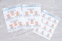 Foxy's hydratation tracker functional planner stickers