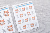Foxy's colorable ribbon functional planner stickers