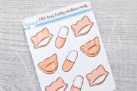 Foxy's & Kitty medical functional planner stickers - Meds
