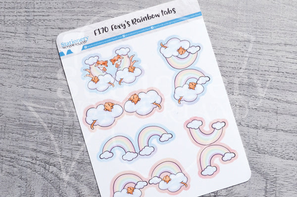 Foxy's rainbows vinyl tabs - functional planner stickers