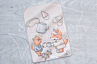 Foxy's PJ de soirée clear laminated folder - Hobonichi weeks, original A6, cousin A5, B6 and quarter size planner pocket