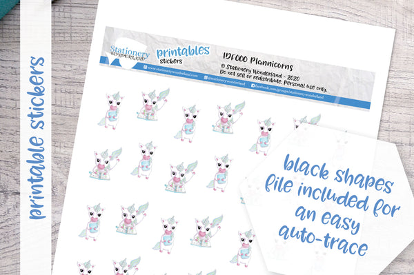 Plannicorns Printable Functional Stickers