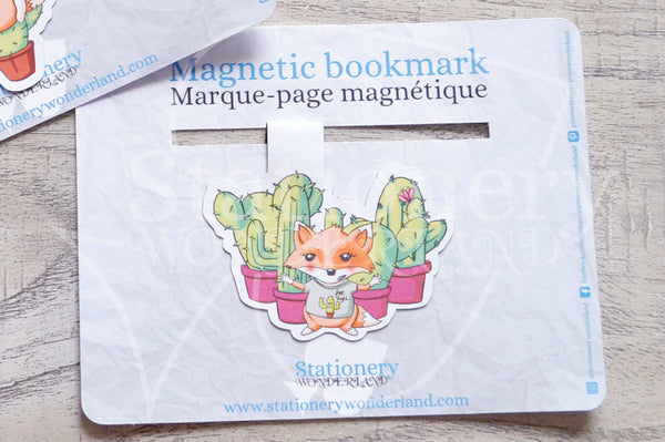 Succulent Foxy magnetic bookmark, Foxy cacti bookmark