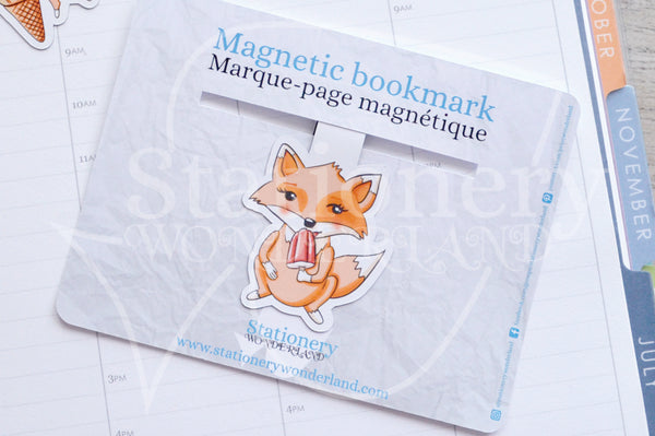 Salty Foxy magnetic bookmark, Foxy gets an ice cream