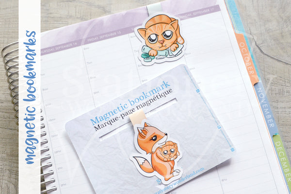 Foxy's kitty magnetic bookmark, Foxy ginger cat bookmark