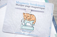 Foxy's crafting kitty magnetic bookmark, Foxy ginger cat bookmark