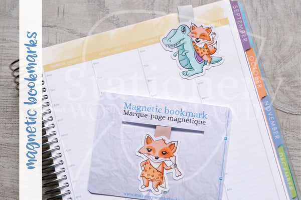 Cavefox Foxy magnetic bookmark, Foxy dinosaur bookmark