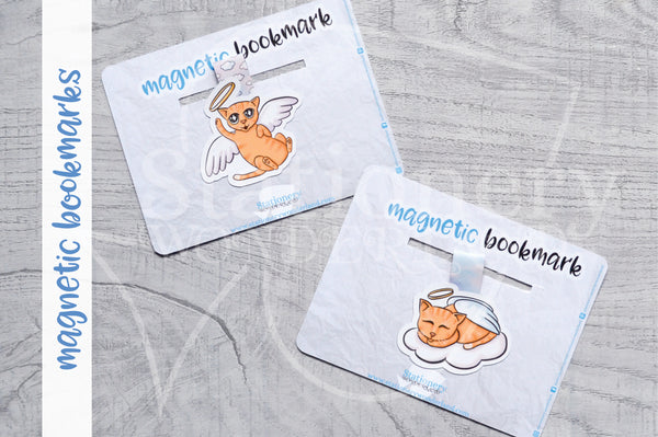 Angel Kitty magnetic bookmark, Kitty angel bookmark
