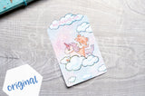 Foxy on her high unicorn pencilboard - Hobonichi weeks, original and cousin