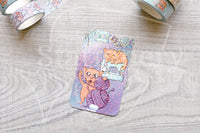 Foxy's crafting kitty washi card - Sewing - Washi sampler card