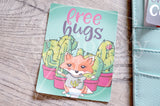 Succulent Foxy, Foxy cacti hand-drawn journaling cards for memory planners 3x4"