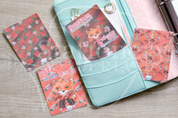 Foxy in Wonderland, Queen of Hearts hand-drawn journaling cards for memory planners 3x4"