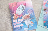 Foxtronaut Foxy galaxy hand-drawn journaling cards for memory planners 3x4"
