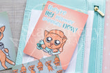 Foxy's kitty hand-drawn journaling cards for memory planners 3x4"