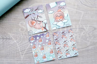 Slothy Foxy hand-drawn journaling cards for memory planners 3x4"
