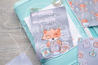 Candle addict Foxy hand-drawn journaling cards for memory planners 3x4"