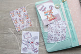 3D Foxy hand-drawn movie night journaling cards for memory planners 3x4"