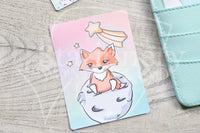 Foxy makes a wish hand-drawn journaling cards for memory planners 3x4"
