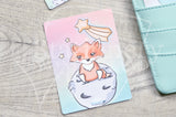 Foxy makes a wish hand-drawn journaling cards for memory planners 3x4"