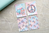 Flower Power Foxy hand-drawn journaling cards for memory planners 3x4"