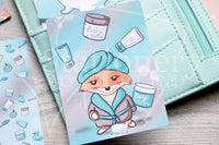 Foxy's spa hand-drawn journaling cards for memory planners 3x4"