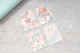 Foxy's B-day hand-drawn journaling cards for memory planners 3x4"